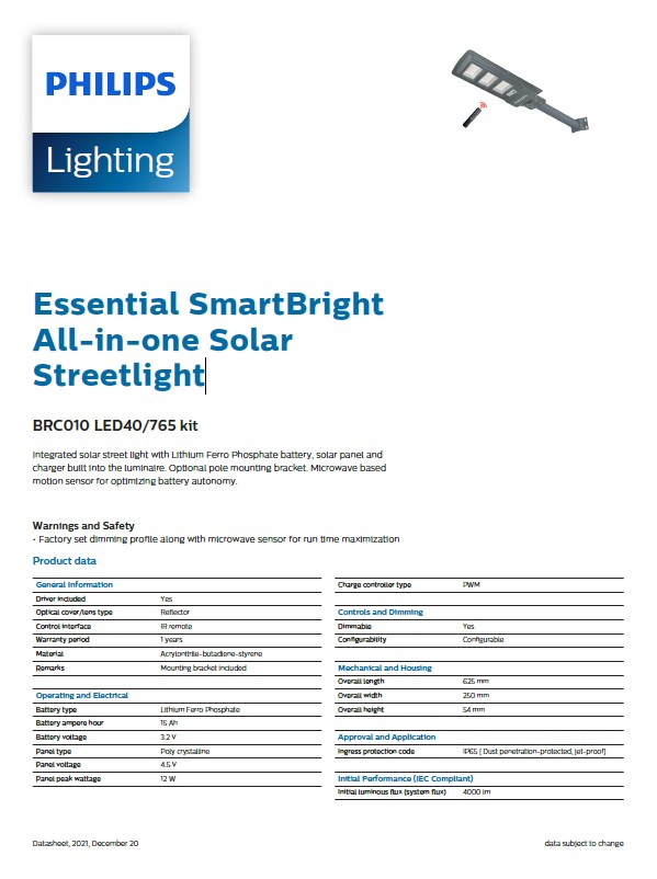 Farola solar todo en uno Essential SmartBright